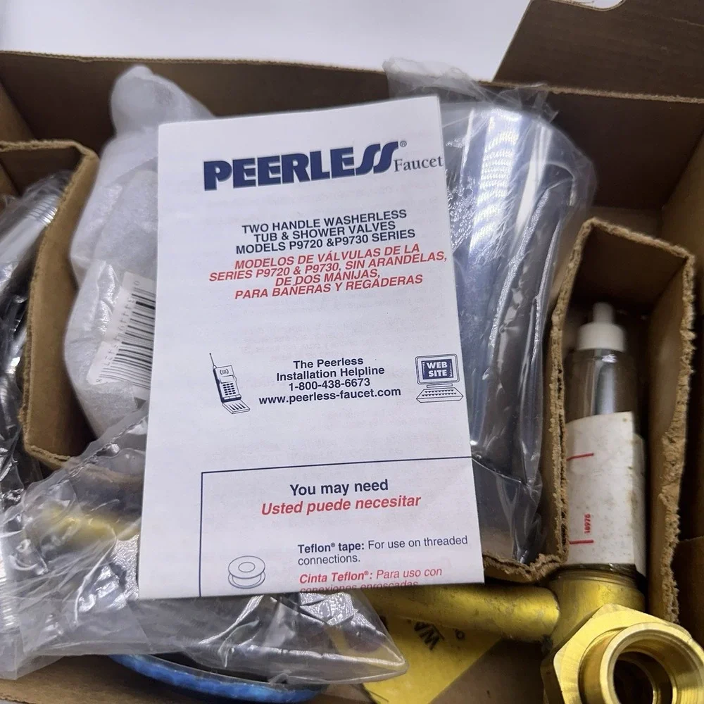 Peerless P9735 Two Handle Tub & Shower Faucet Combo Chrome New Old Stock Box